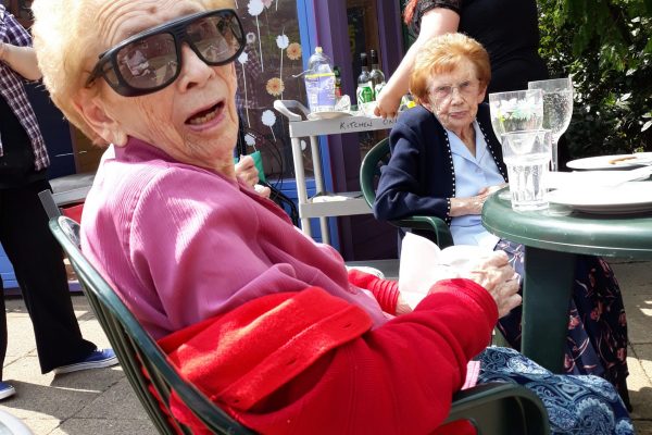 Eileen & Julia in the garden